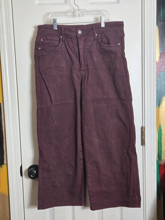 Judy Blue Pants - Judy Blue Dark Red Garment Dyed Wide Leg Pant 11/30